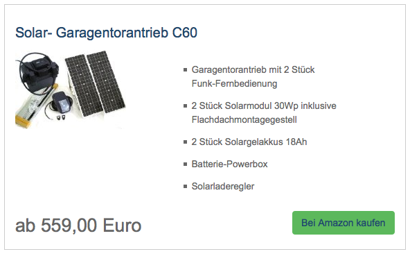 Solar- Garagentorantrieb C60